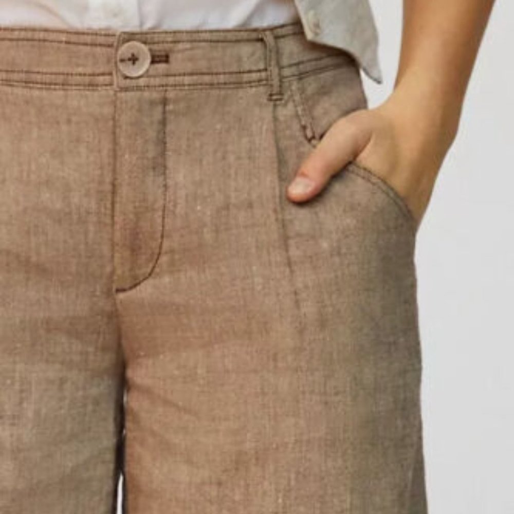Anthropologie Wide-Leg Trousers in Tan - Picture 3 of 10